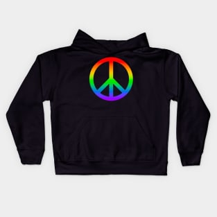 Rainbow colored Peace Symbol Kids Hoodie